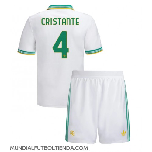Camiseta AS Roma Bryan Cristante #4 Tercera Equipación Replica 2025-26 para niños mangas cortas (+ Pantalones cortos)